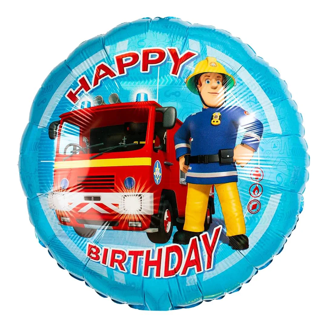 Anagram Fireman Sam Happy Birthday 18" Circle Foil Balloon (1)