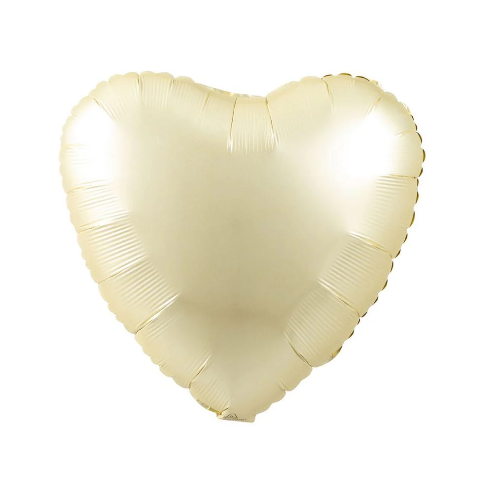 Anagram Satin Pastel Yellow 18" Heart Foil Balloon (1) Unpackaged