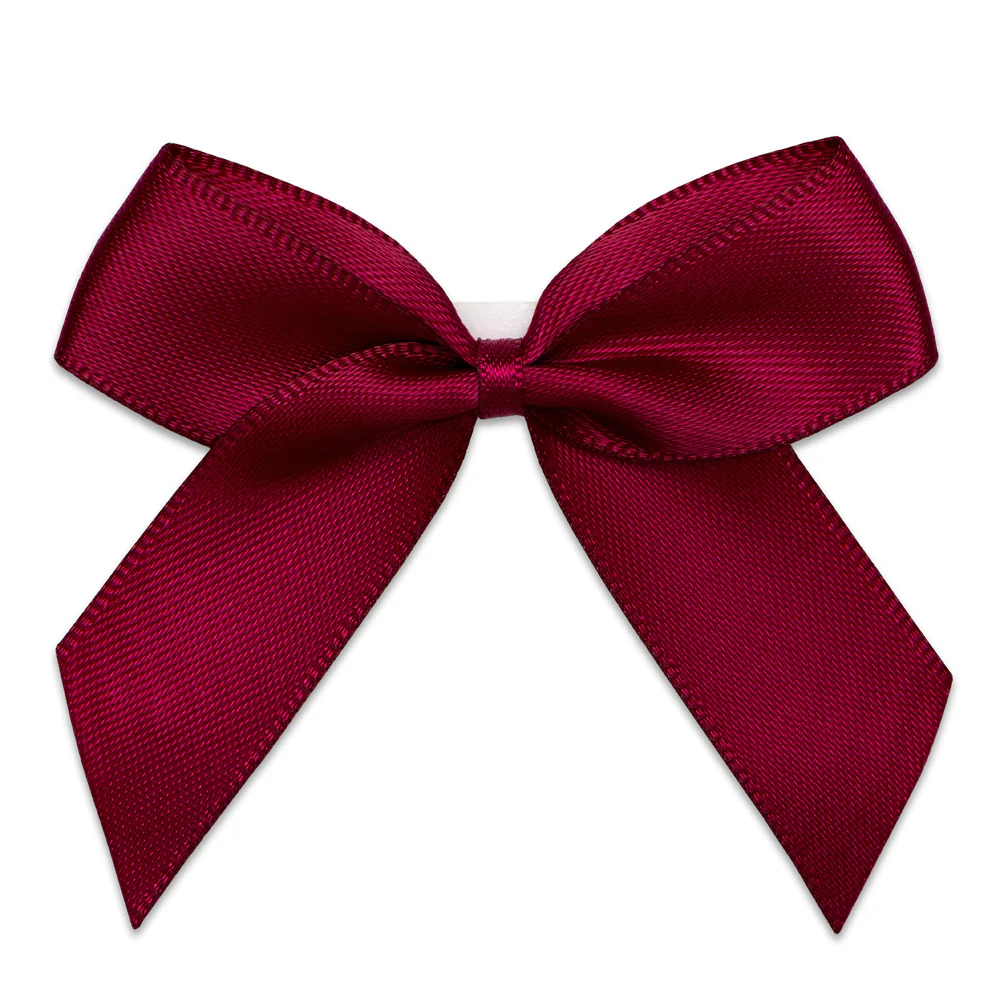 Burgundy Bow 5cm Self Adhesive (12)