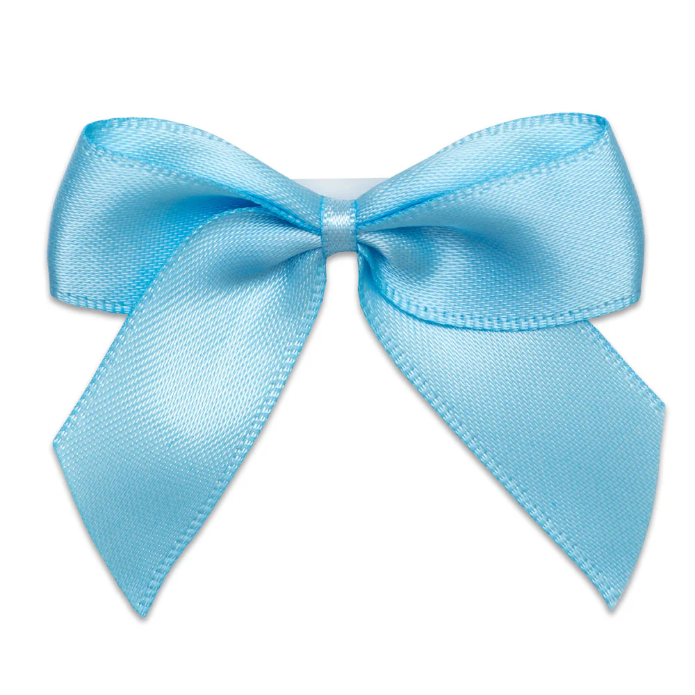 Pale Blue 5cm Bow Self Adhesive (12)