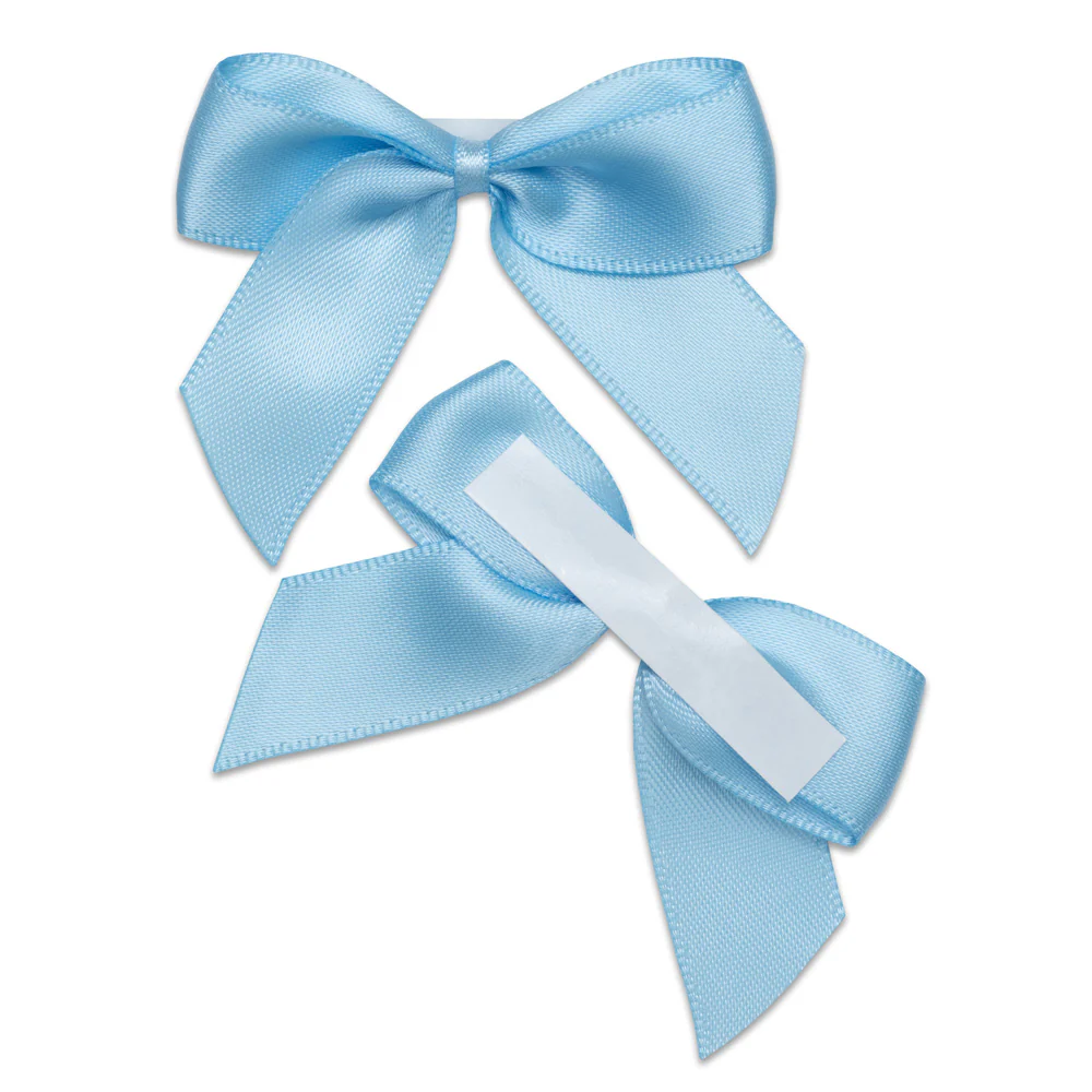 Pale Blue 5cm Bow Self Adhesive (12) - Image 2