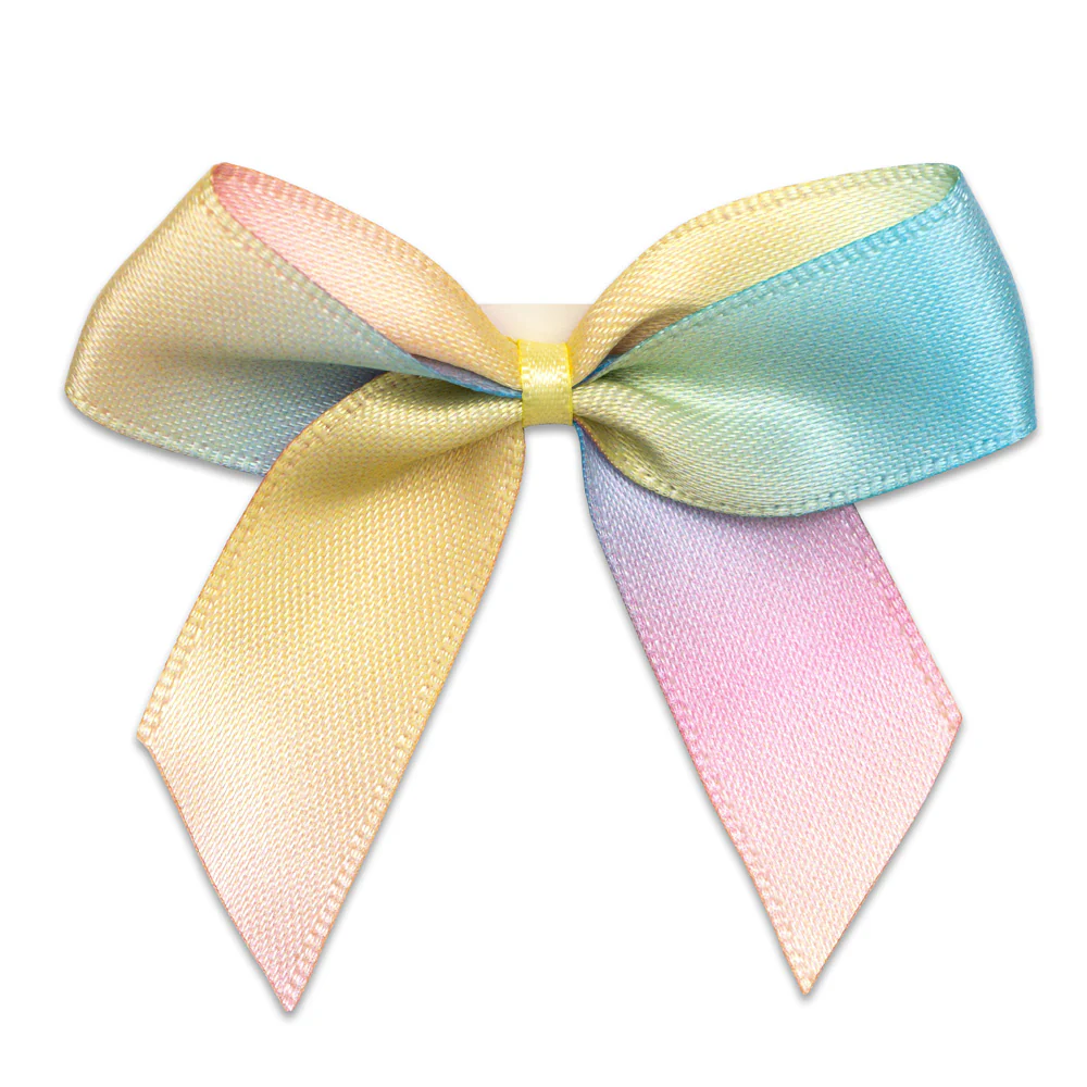 Pastel Rainbow 5cm Bow Self Adhesive (12)
