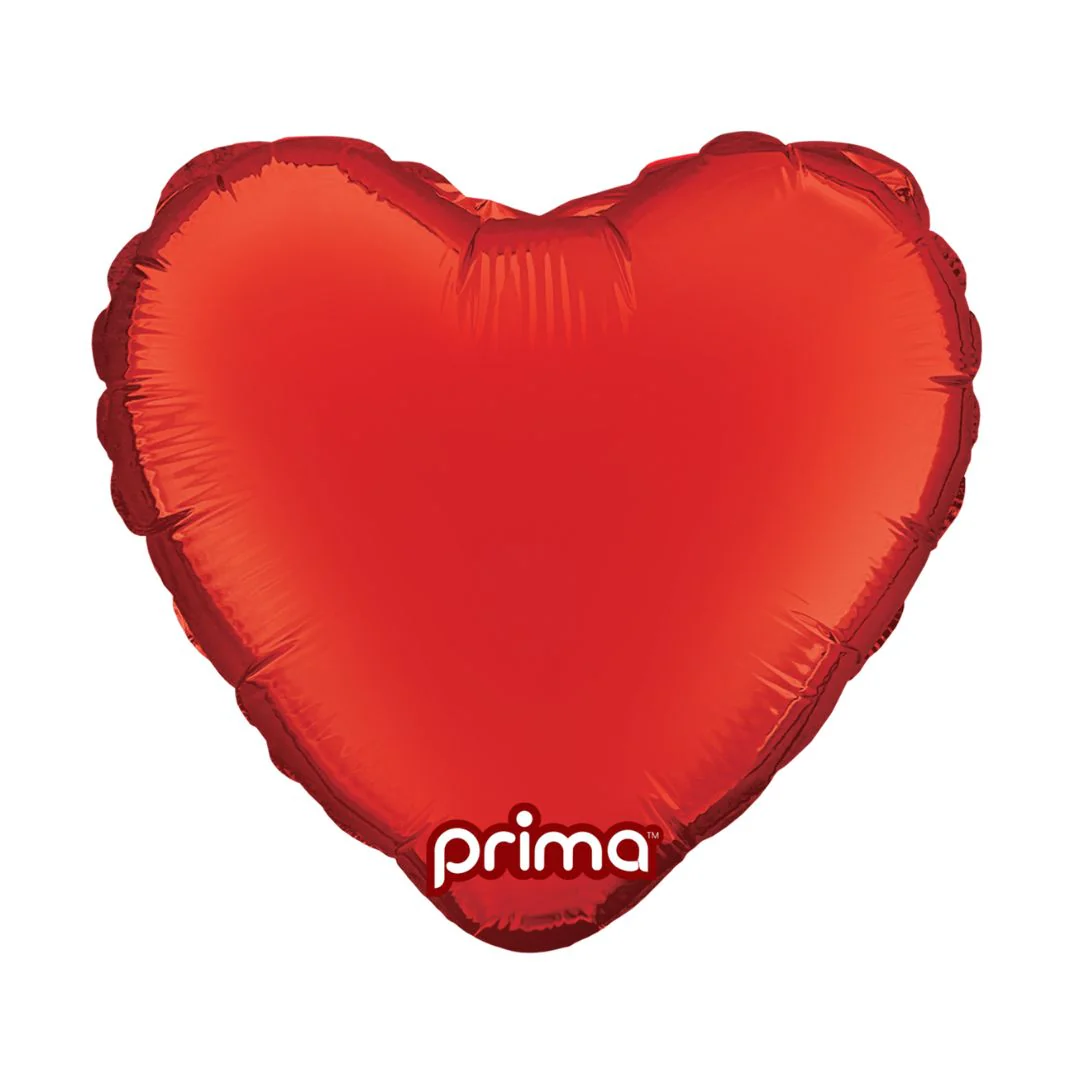 Prima 9" Red Heart Air-Filled Foil Balloon (6)