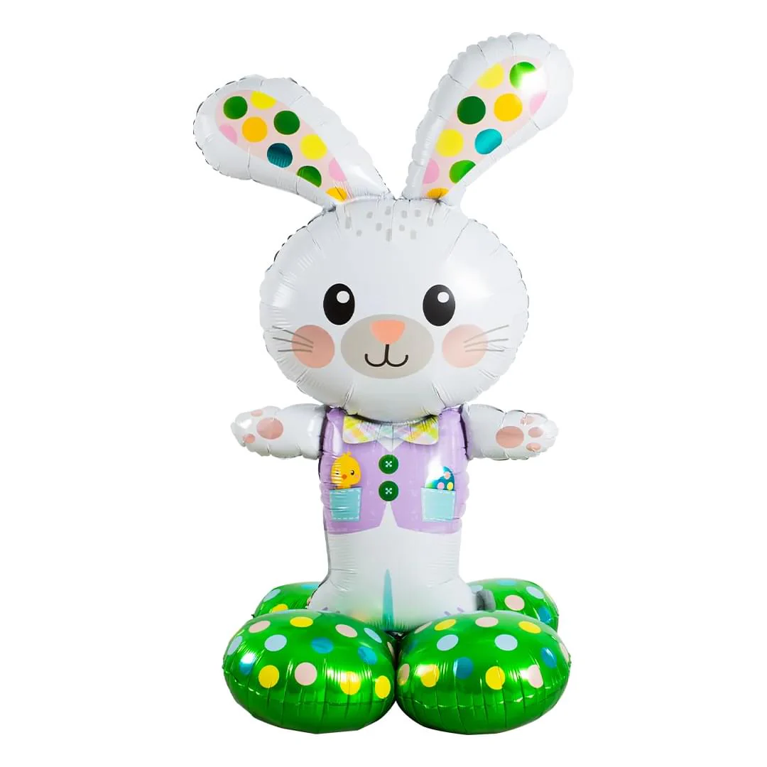 Amscan Spotted Easter Bunny 46" AirLoonz Standing Foil Balloon (1)