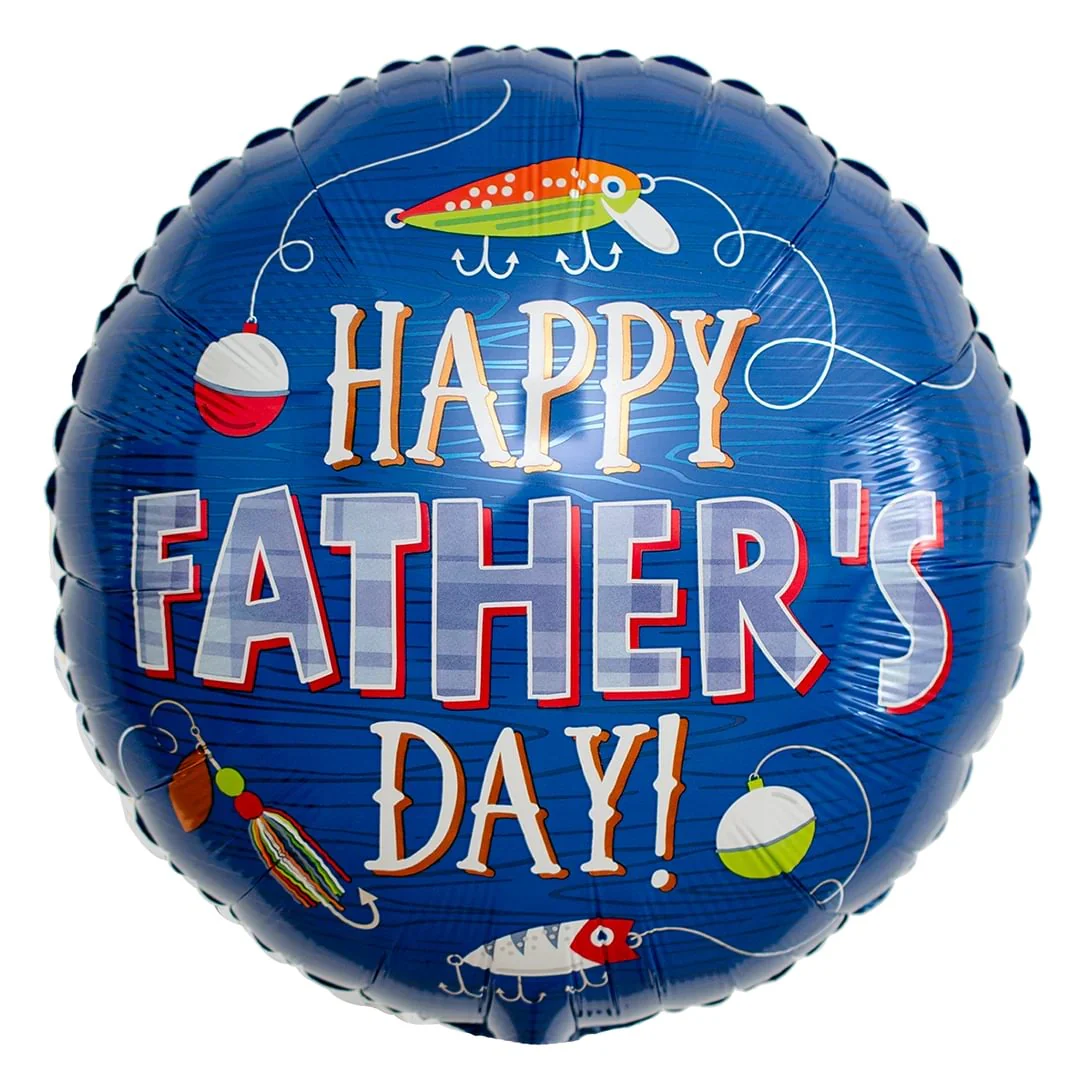 Anagram Happy Father's Day Hooked on Dad 18" Circle Foil Balloon (1)