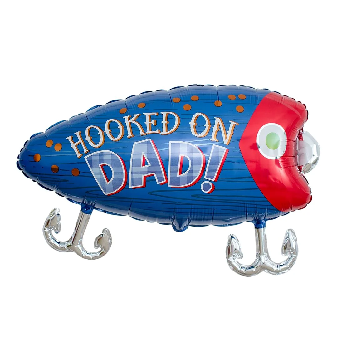 Anagram Hooked on Dad Lure Supershape 30" Foil Balloon (1)