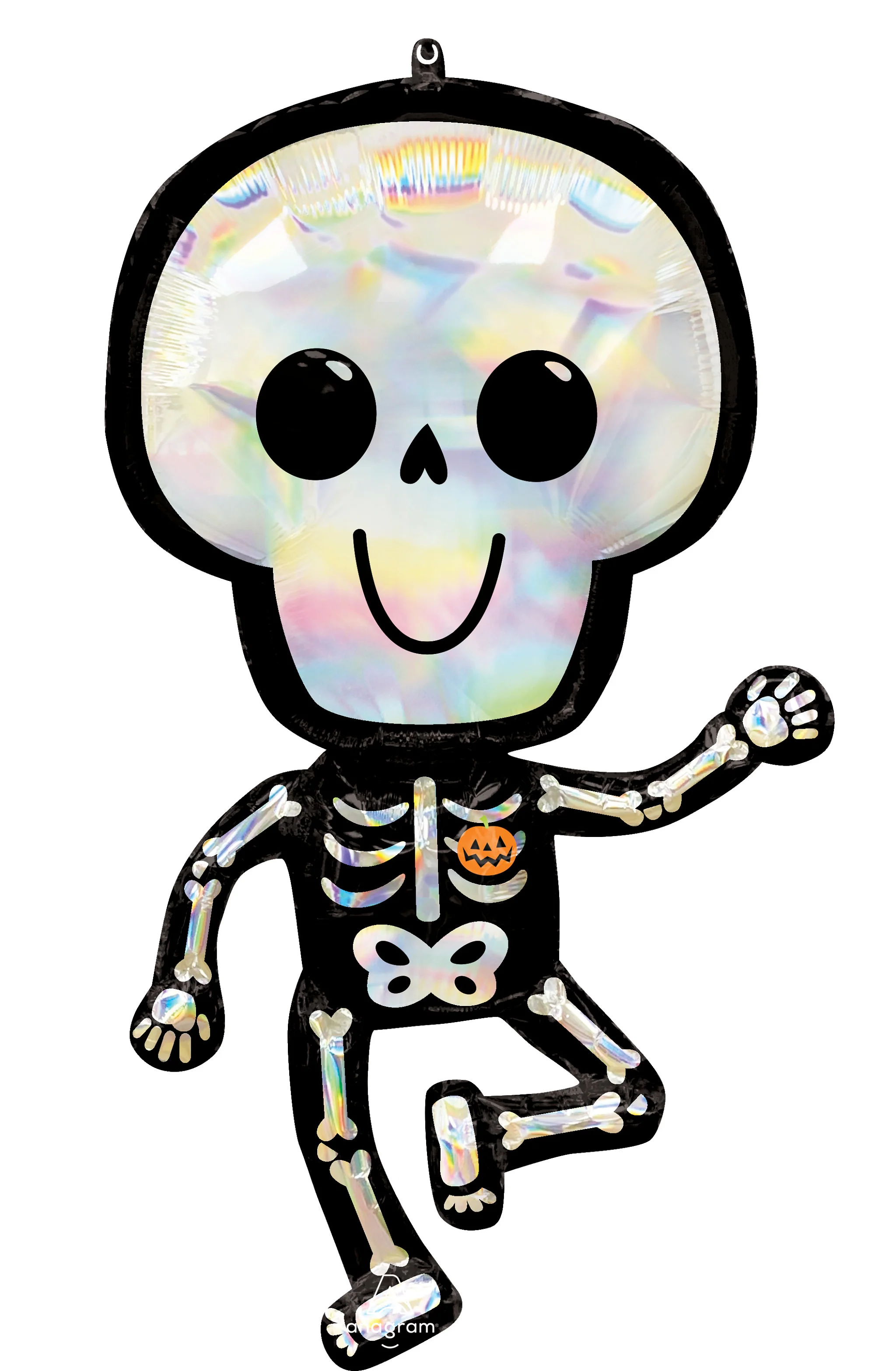 Anagram Iridescent Bare Bones Skeleton 34" Supershape Foil Balloon (1)