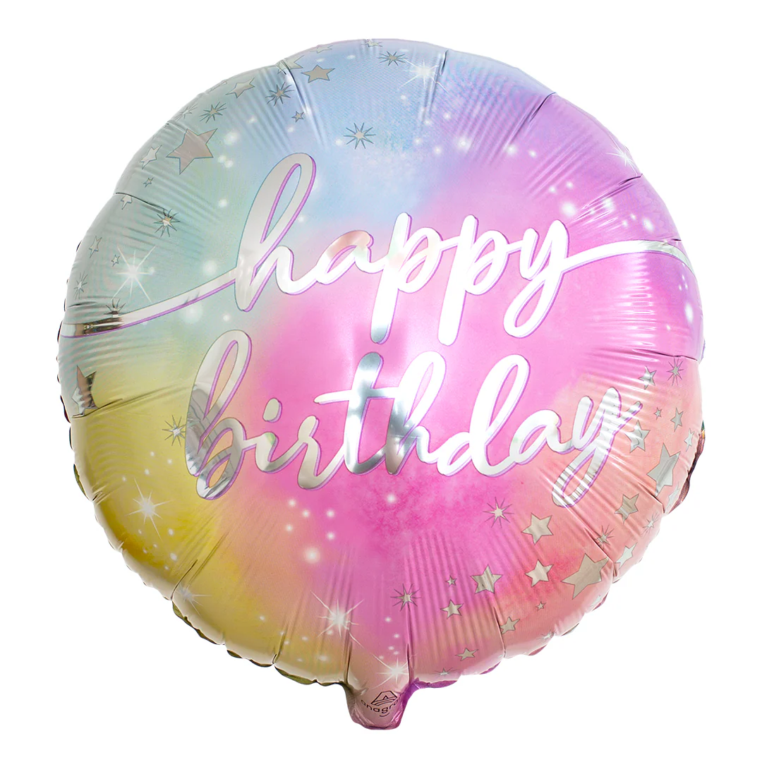 Anagram Luminous Happy Birthday 18" Circle foil Balloon (1)