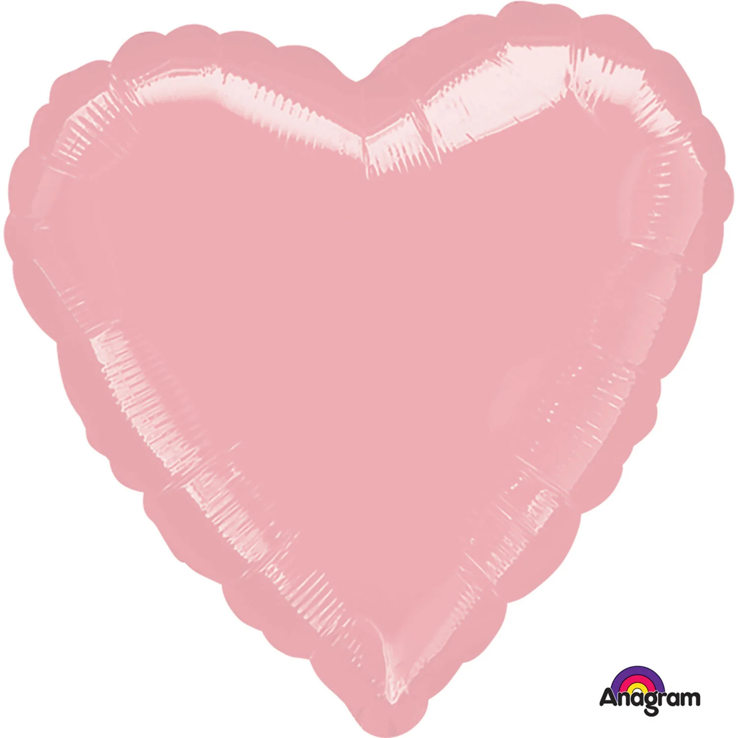 Anagram Metallic Pearl Pink 18" Heart Foil Balloon (1) Unpackaged