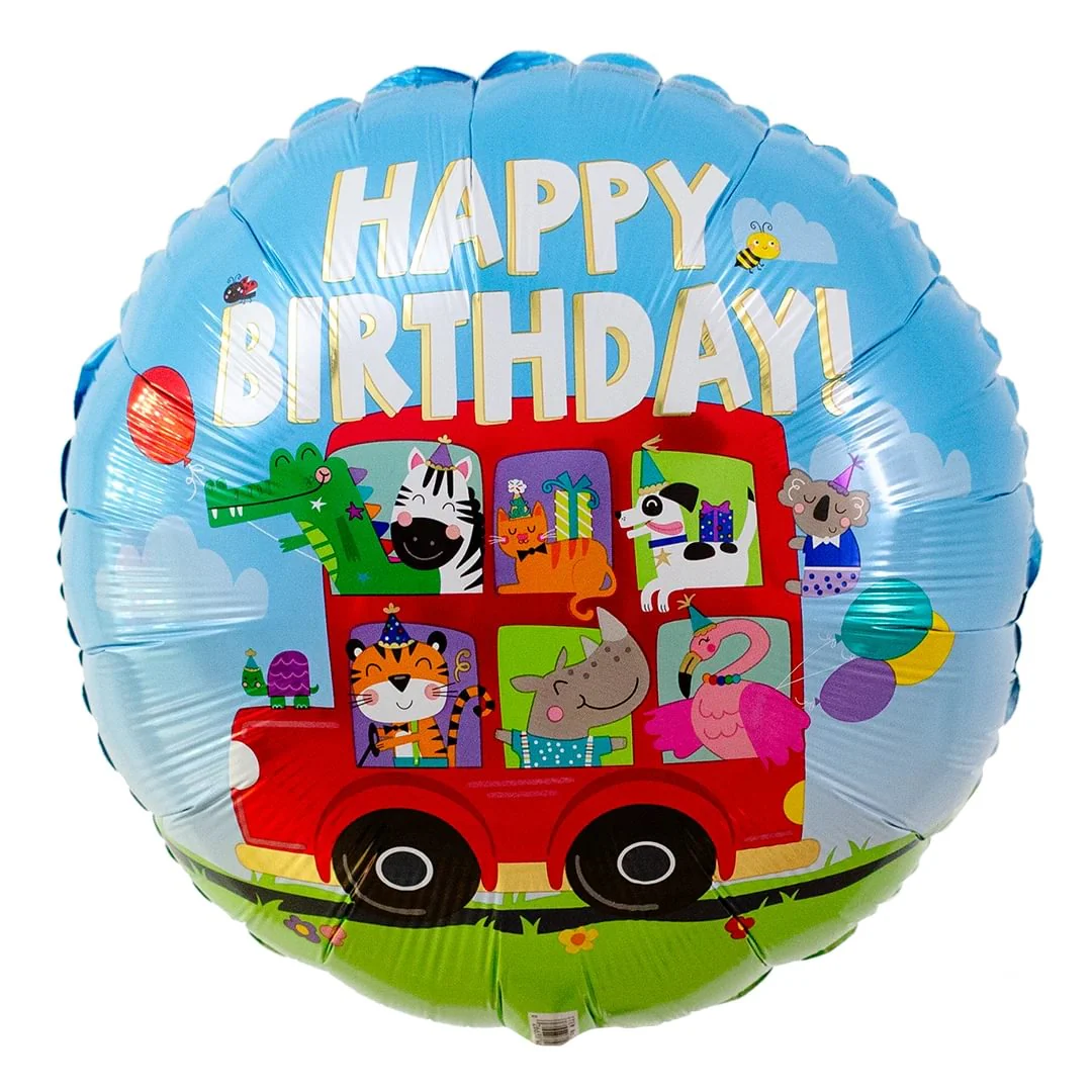 Anagram Party Bus Birthday 18" Circle Foil Balloon (1)