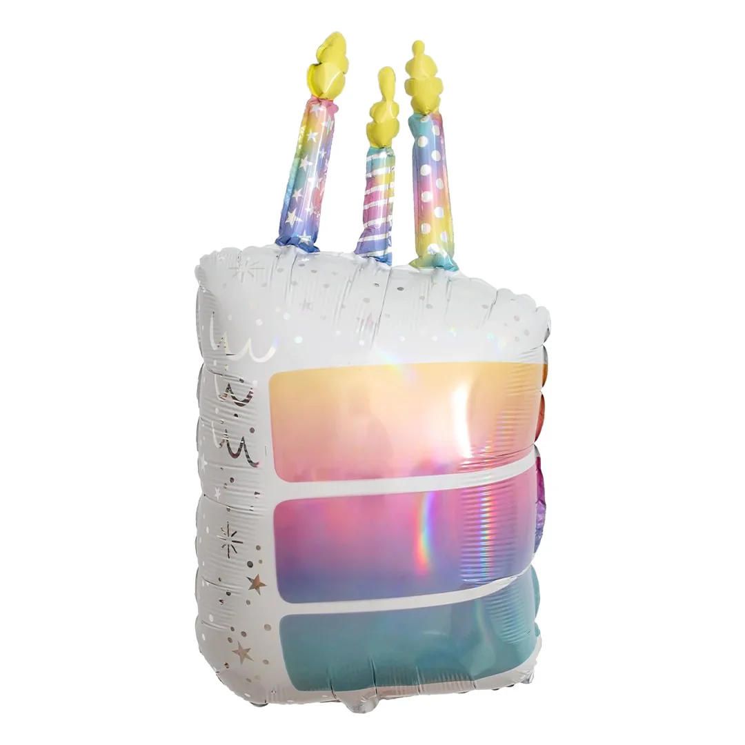 Anagram Pearlized Birthday Cake Slice 28" Supershape Foil Balloon (1)