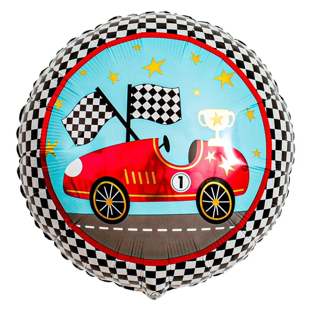 Anagram Race Cars 18" Circle Foil Balloon (1)