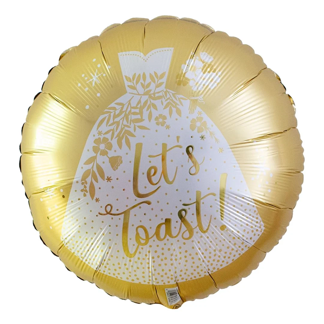 Anagram Satin Let's Toast 18" Circle Foil Balloon (1)