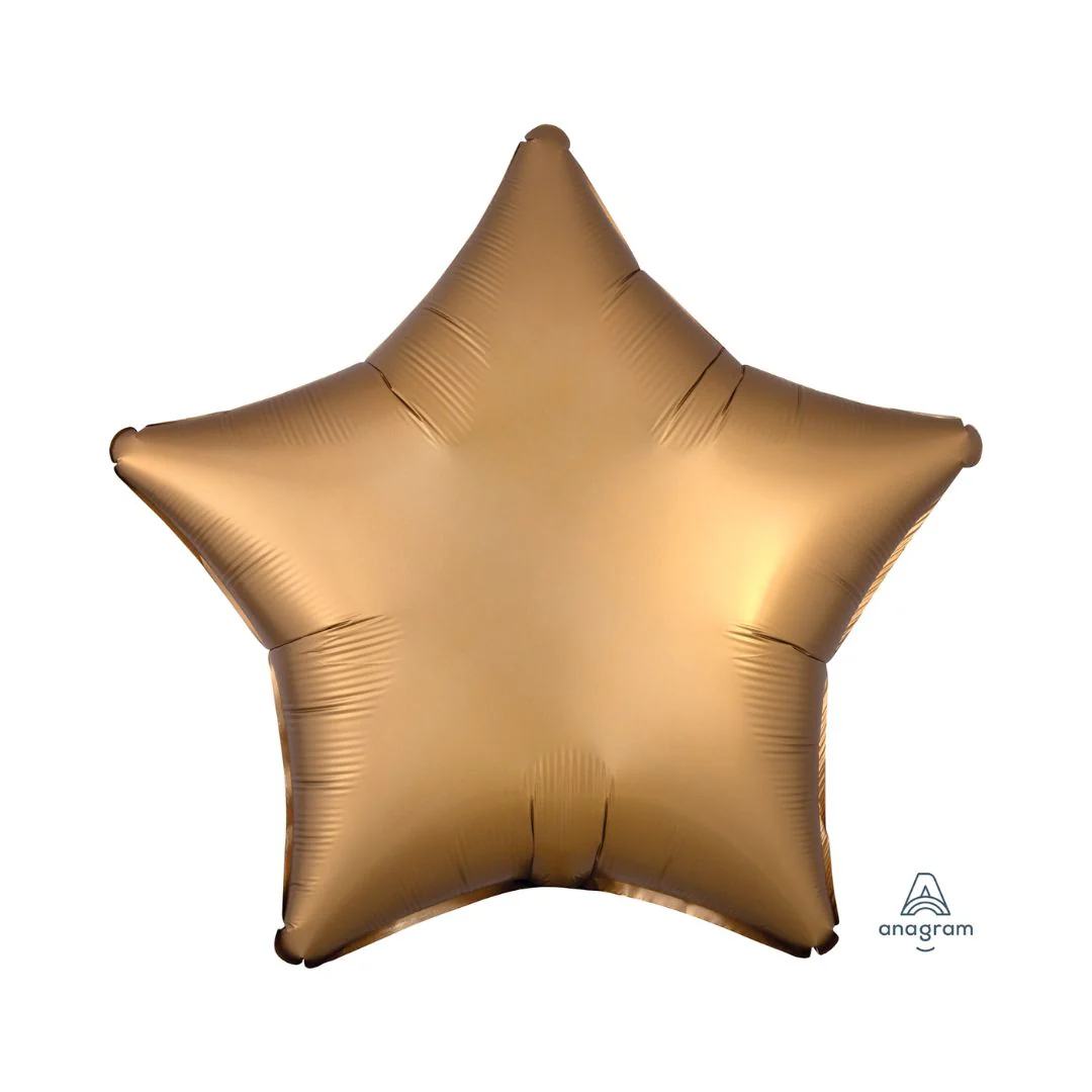 Anagram Satin Luxe Gold Satin 18" Star Foil Balloon (1) Unpackaged