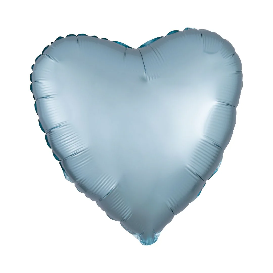 Anagram Satin Luxe Pastel Blue 18" Heart Foil Balloon (1) Unpackaged