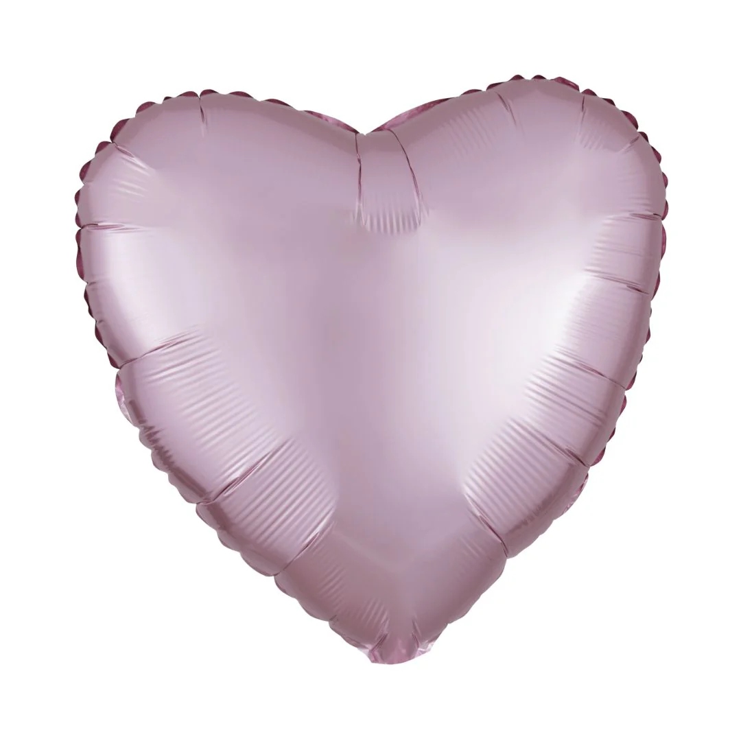 Anagram Satin Luxe Pastel Pink 18" Heart Foil Balloon (1) Unpackaged