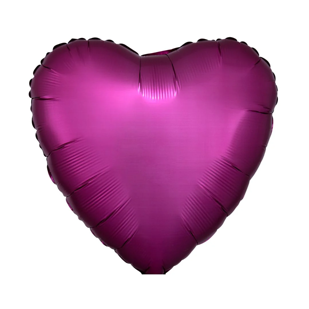 Anagram Satin Luxe Pomegranate 18" Heart Foil Balloon (1) Unpackaged