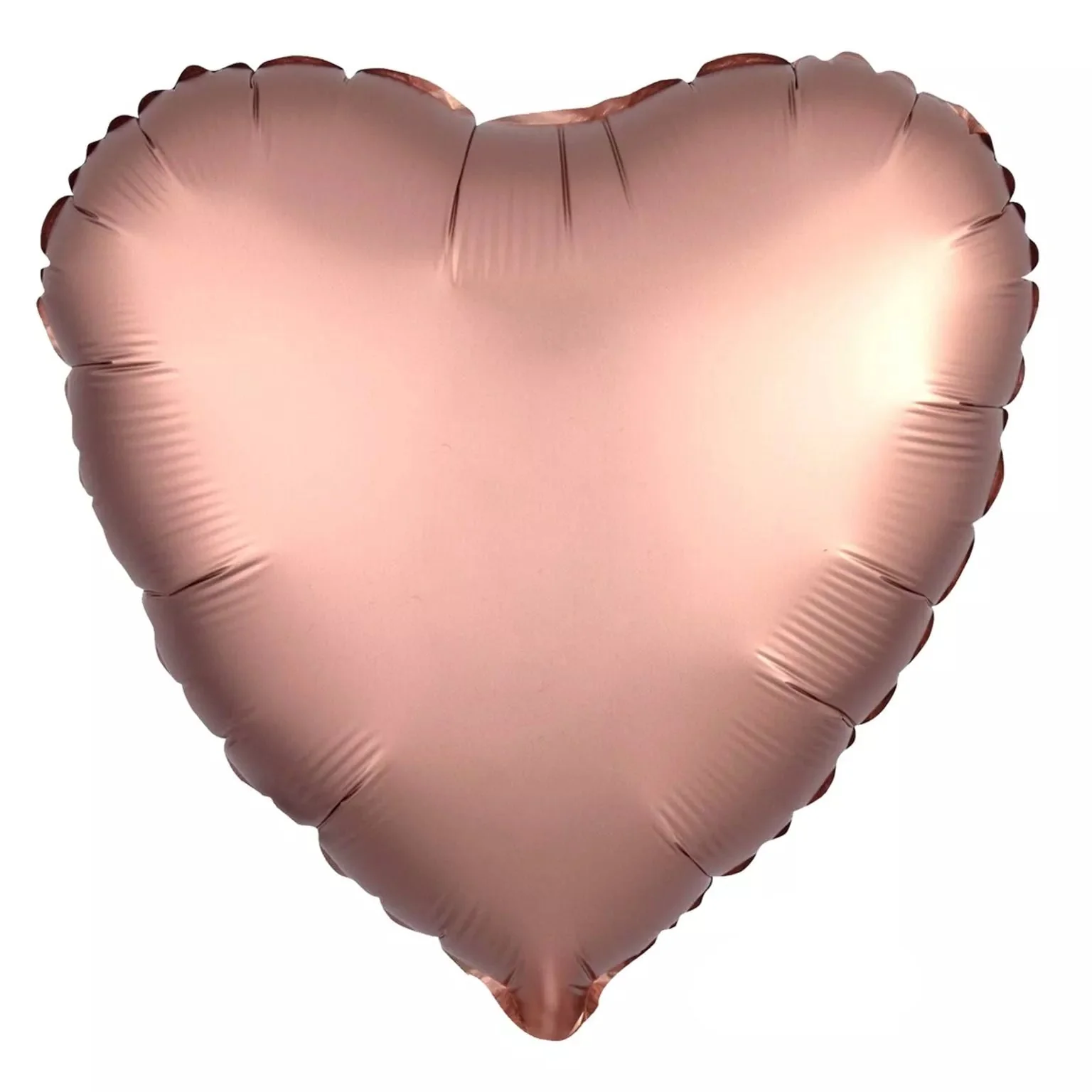 Anagram Satin Luxe Rose Copper 18" Heart Foil Balloon (1) Unpackaged