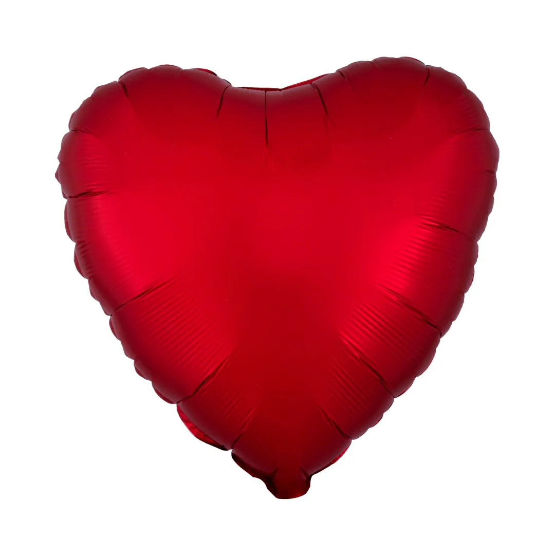 Anagram Satin Luxe Sangria 18" Heart Foil Balloon (1) Unpackaged