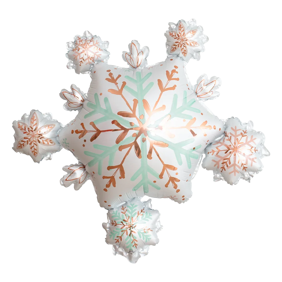 Anagram Satin Winter Wonderland Snowflake 32" Supershape Foil Balloon (1)