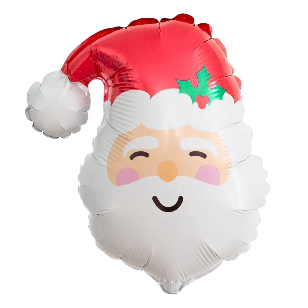 Anagram Smiley Satin Santa Head Mini Air-filled 14" Foil Balloon (1)