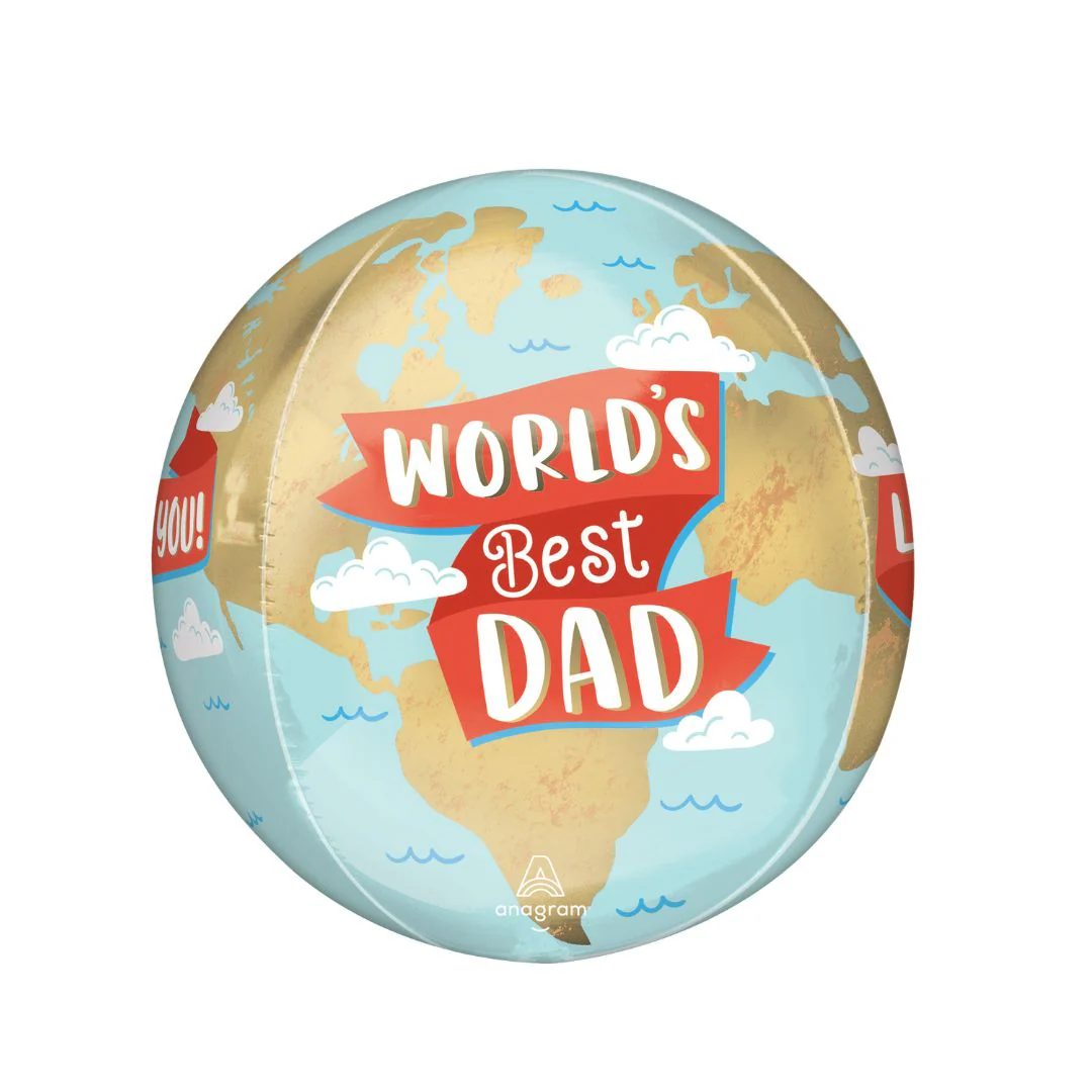 Anagram Worlds Best Dad 15" Orbz Foil Balloon (1)
