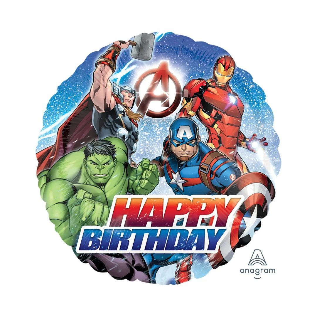 Anagram Avengers Happy Birthday 18" Circle Foil Balloon (1)
