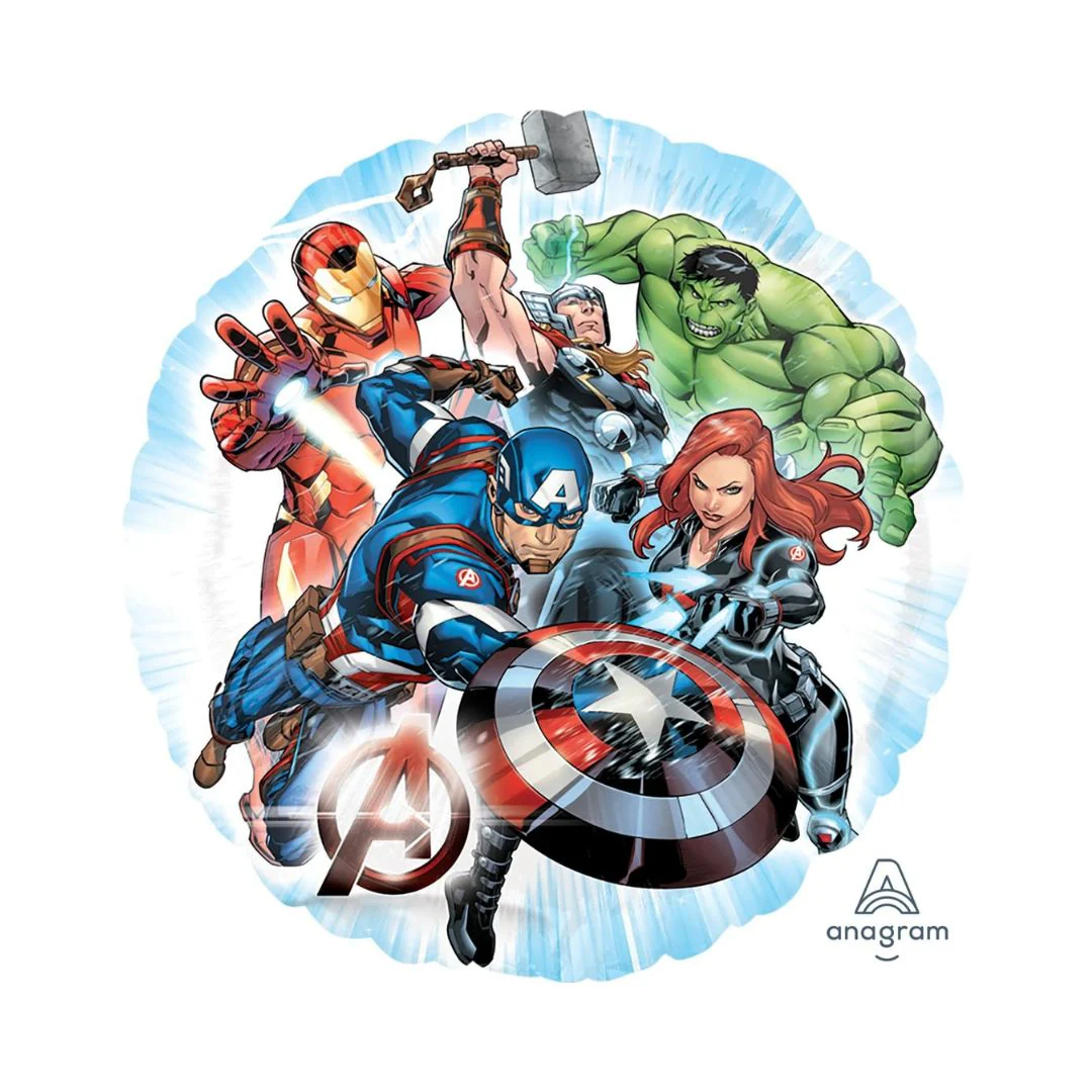 Anagram Avengers Happy Birthday 18" Circle Foil Balloon (1) - Image 2
