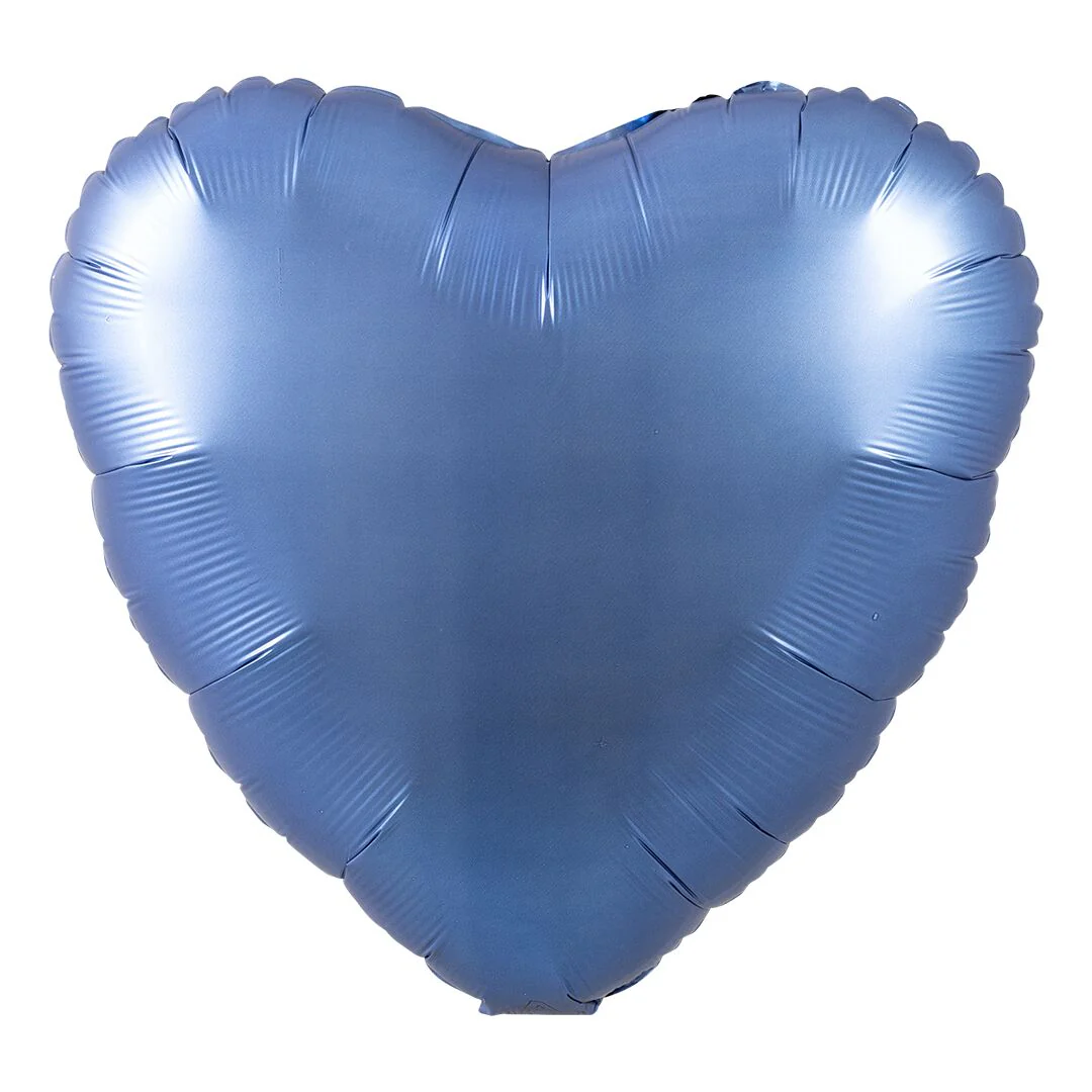 Amscan Azure Satin 18" Heart Foil Balloon (1) Unpackaged