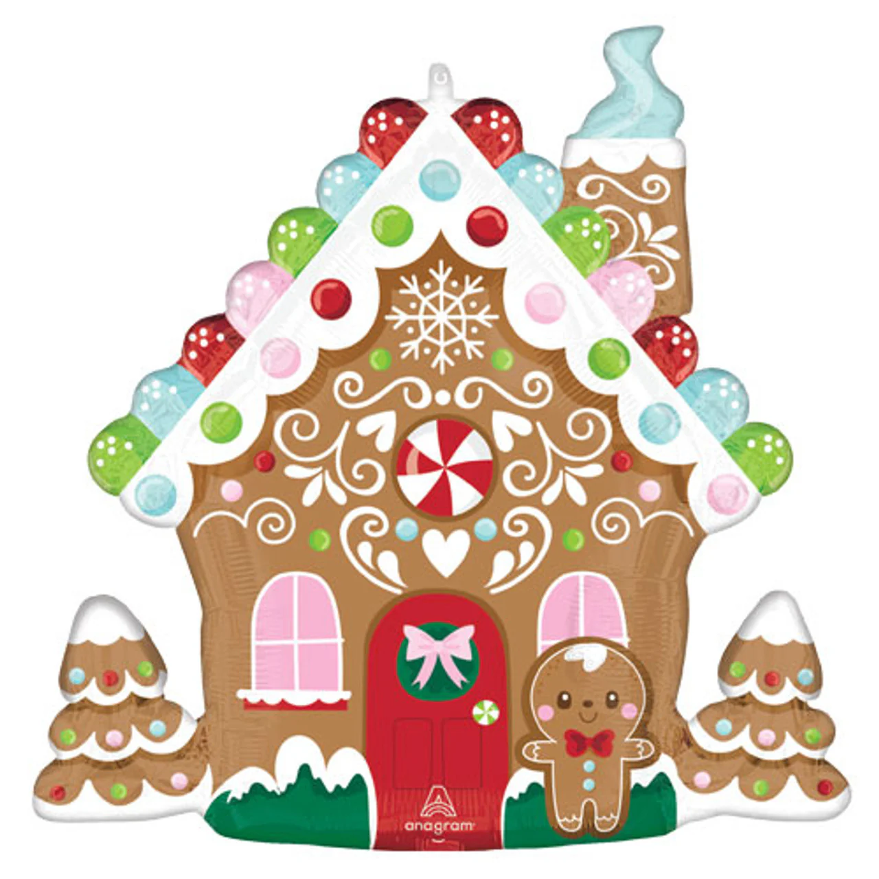 Anagram Baking Spirits Bright Gingerbread House 27" Supershape Foil Balloon (1)