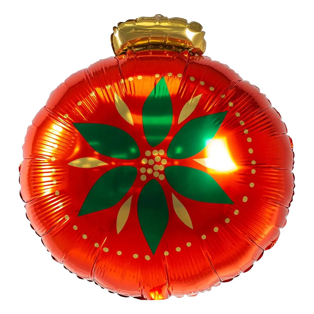 PartyDeco Traditional Christmas Red Bauble 18" Foil Balloon (1)