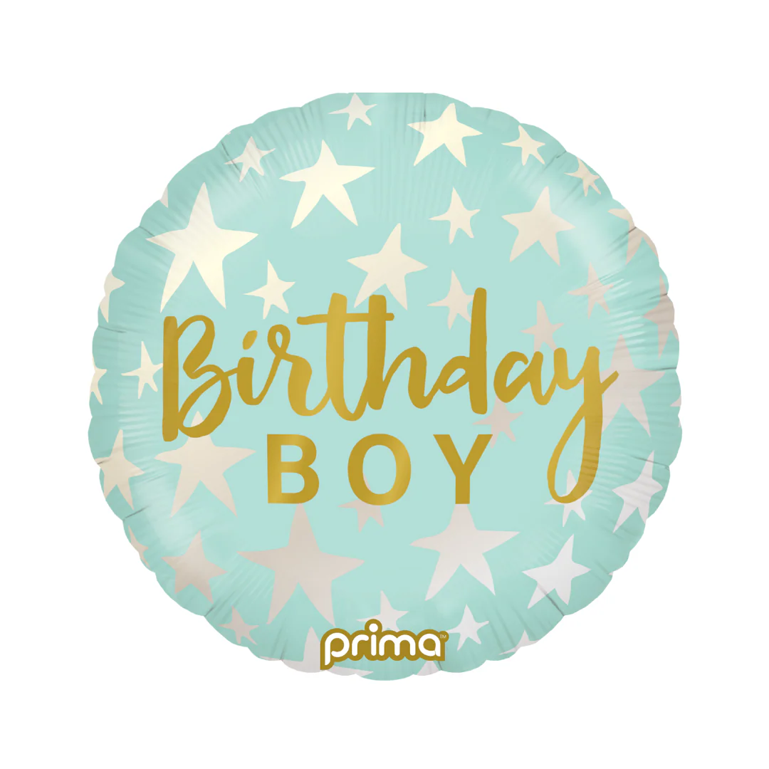 Birthday Boy Stars 18" Round