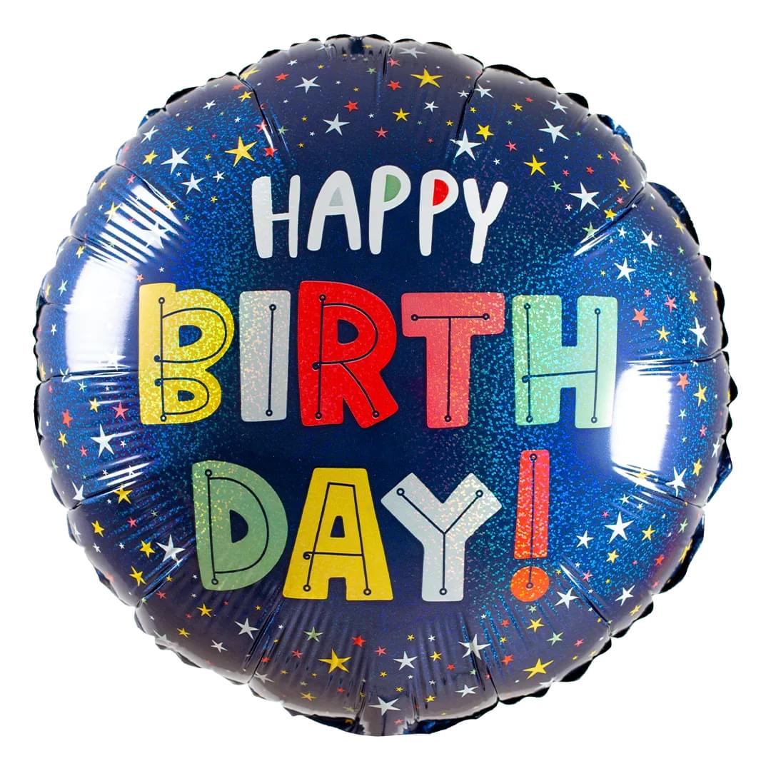 Birthday Colourful Stars 18" Circle