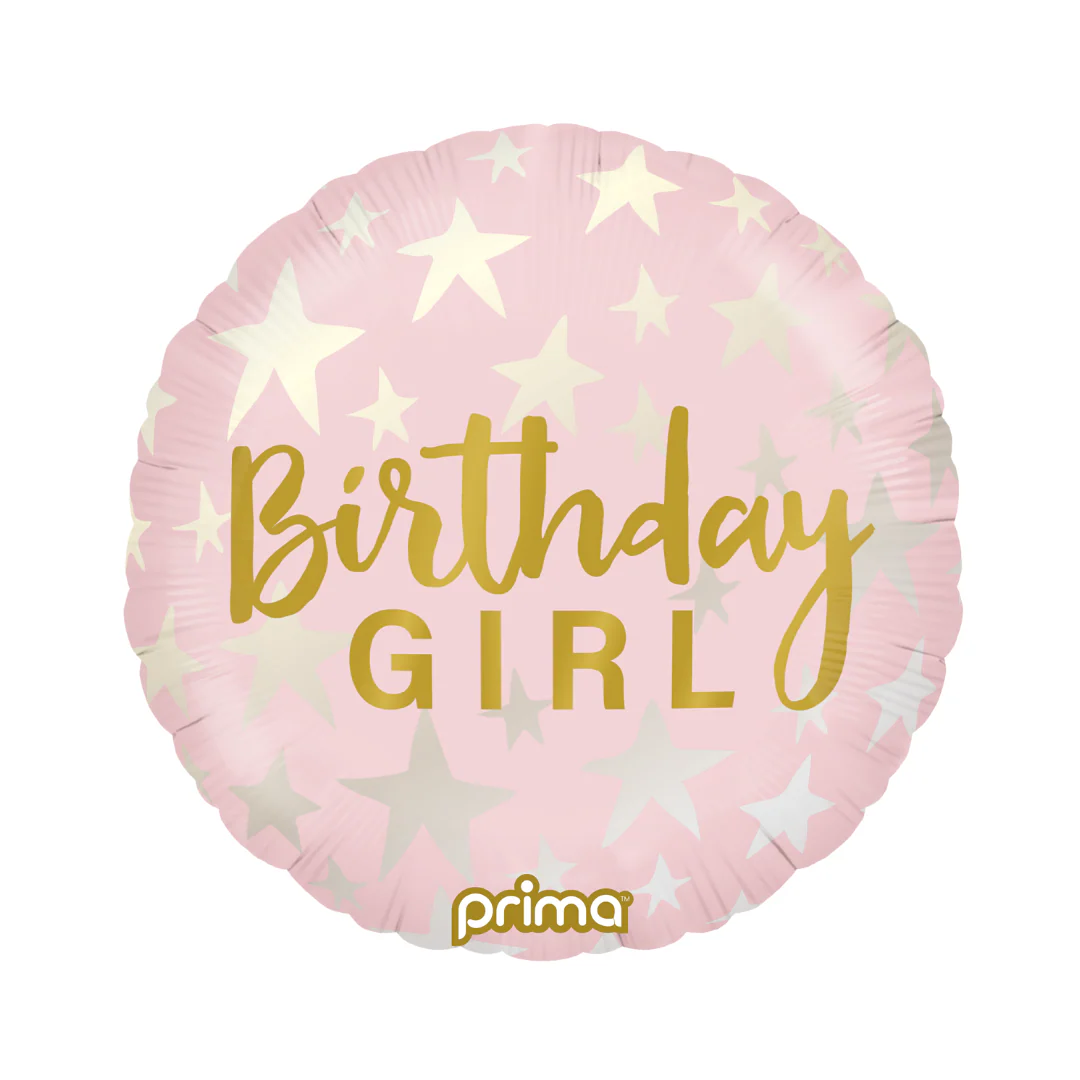 Birthday Girl Stars 18" Round
