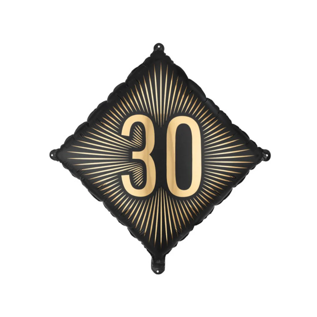PartyDeco Black Diamond 30th Birthday 20" Foil Balloon (1)
