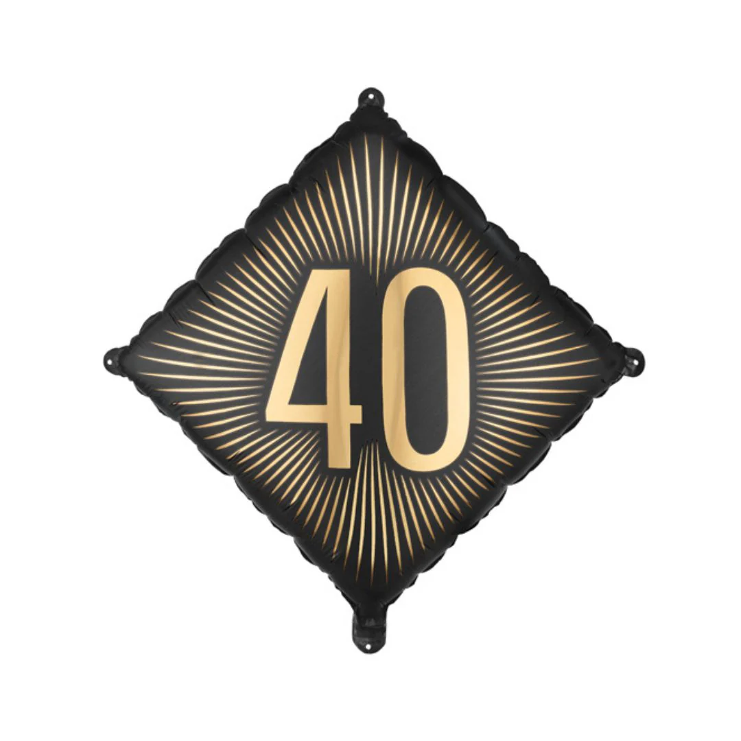 PartyDeco Black Diamond 40th Birthday 20" Foil Balloon (1)