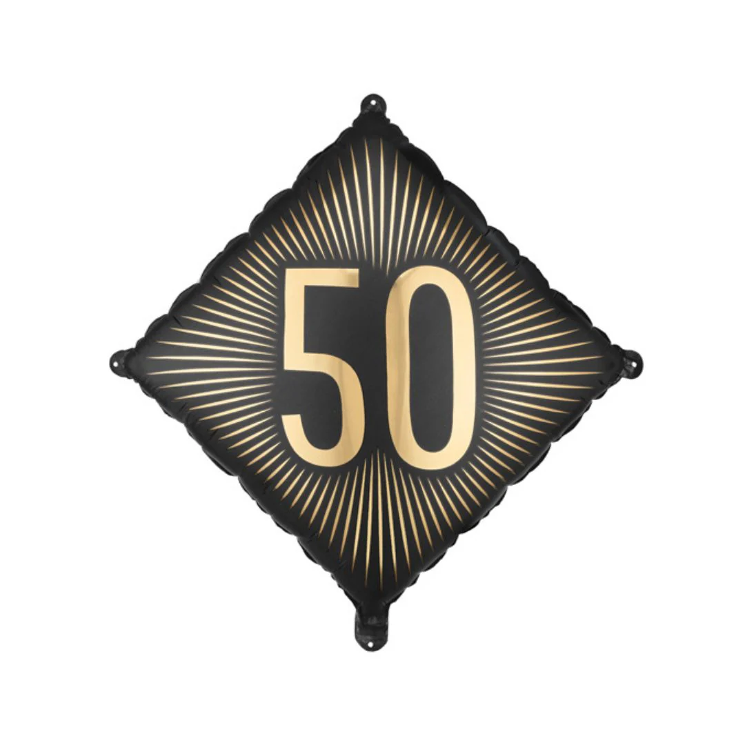PartyDeco Black Diamond 50th Birthday 20" Foil Balloon (1)