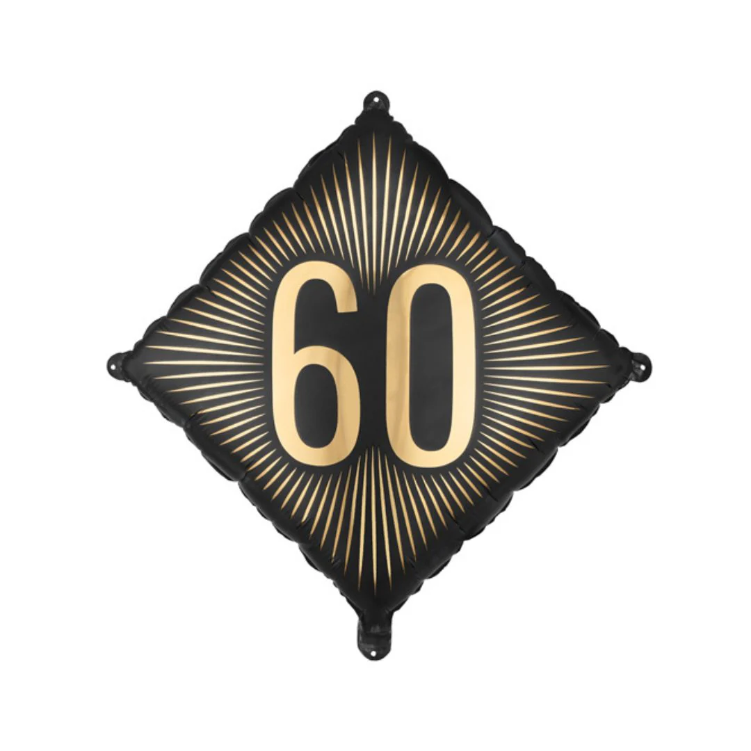 PartyDeco Black Diamond 60th Birthday 20" Foil Balloon (1)