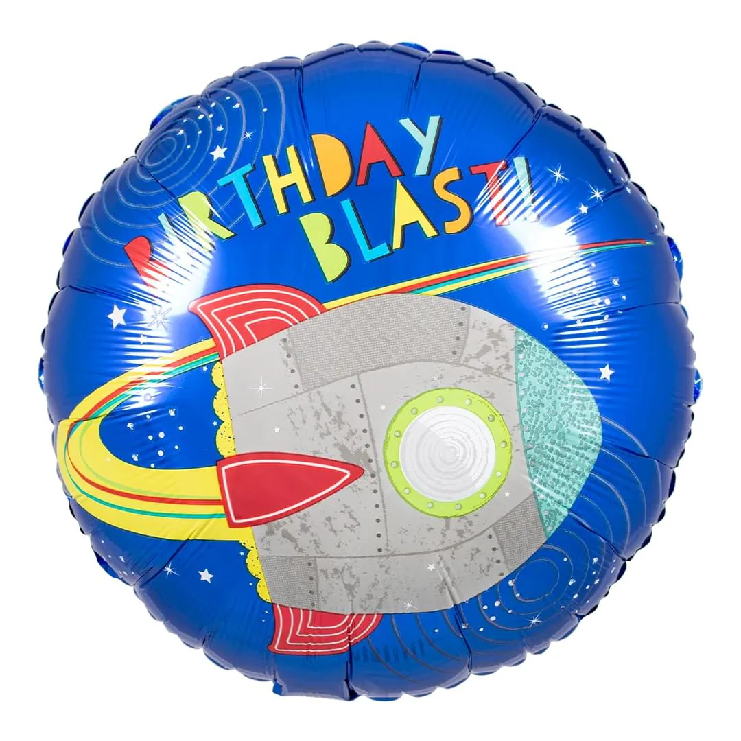 Anagram Blast Off Birthday 18" Circle Foil Balloon (1)