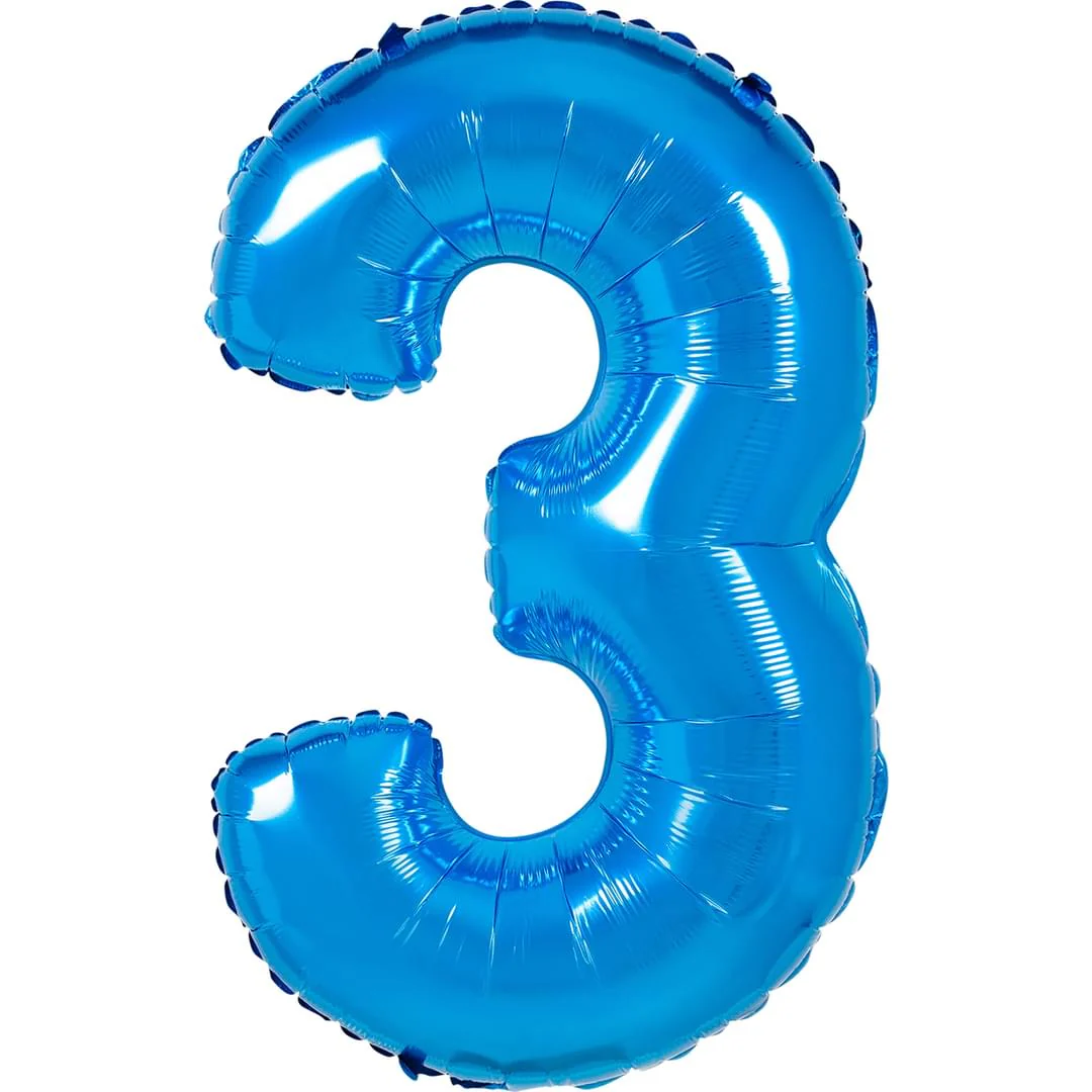 Blue 26" 3 Number Balloon