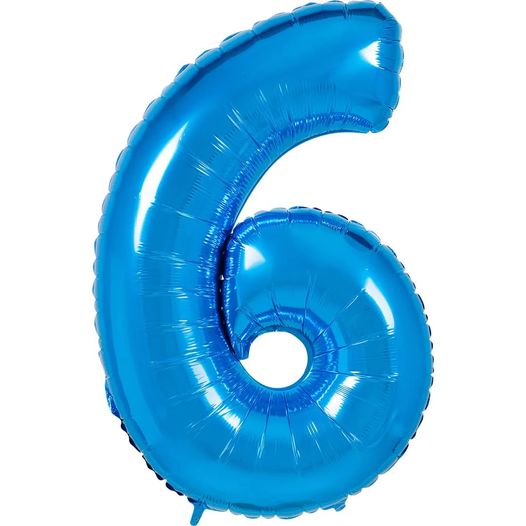Blue 26" 6 Number Balloon