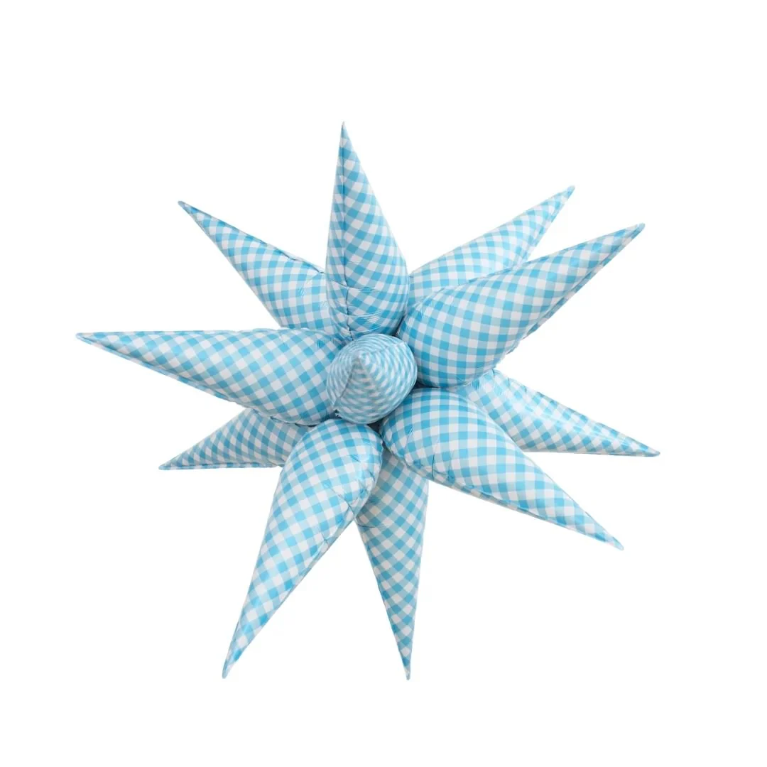 Bubblegum Direct Blue Gingham Starburst 40" Air-Filled Foil Balloon (1)