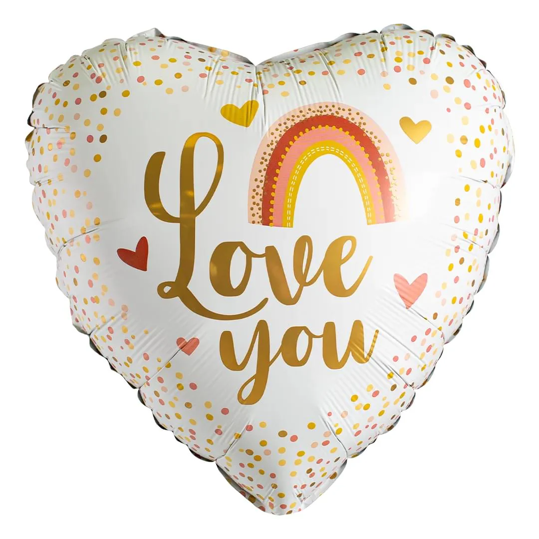 Betallic Boho Love You Rainbow 18" Heart Foil Balloon (1)