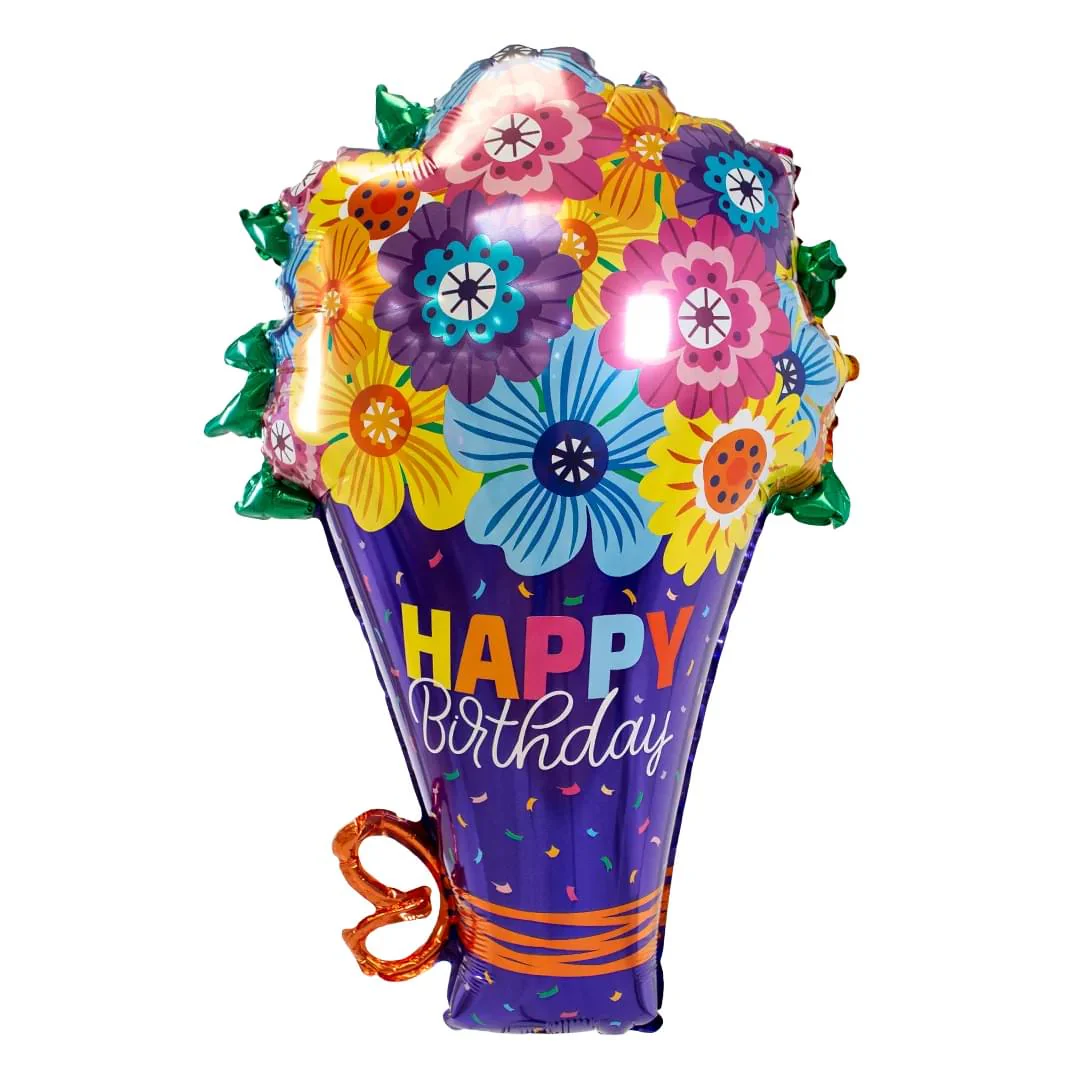 Bold Blooms BDay Bouquet 30" Supershape