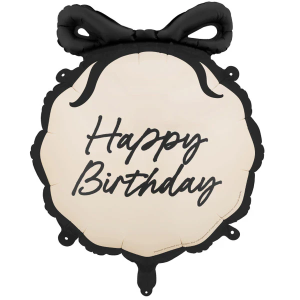 PartyDeco Bow Pill Happy Birthday 18" Circle Foil Balloon (1)