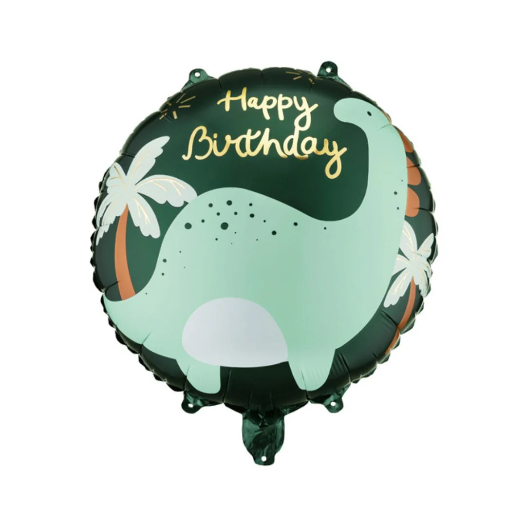 ParyDeco Brontosaurus Dinosaur Birthday 18" Circle Foil Balloon (1)