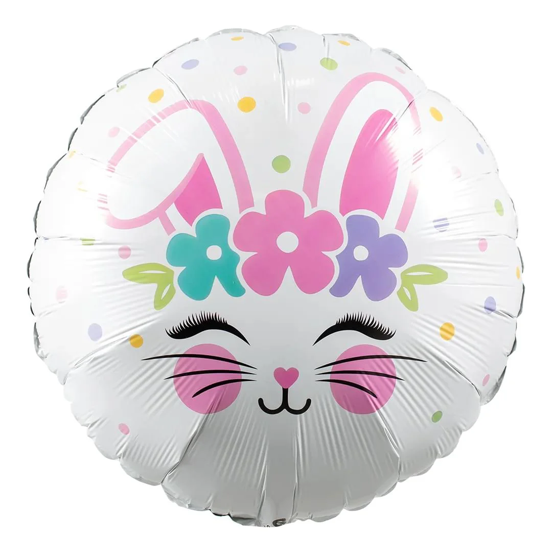 Qualatex Bunny Face 18" Circle Foil Balloon (1)