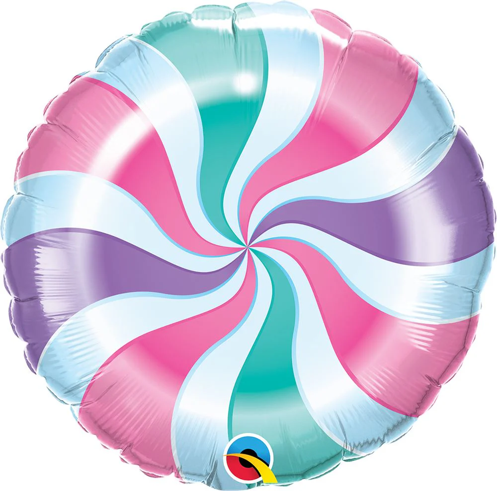 Qualatex Candy Pastel Swirl 18" Circle Foil Balloon (1)