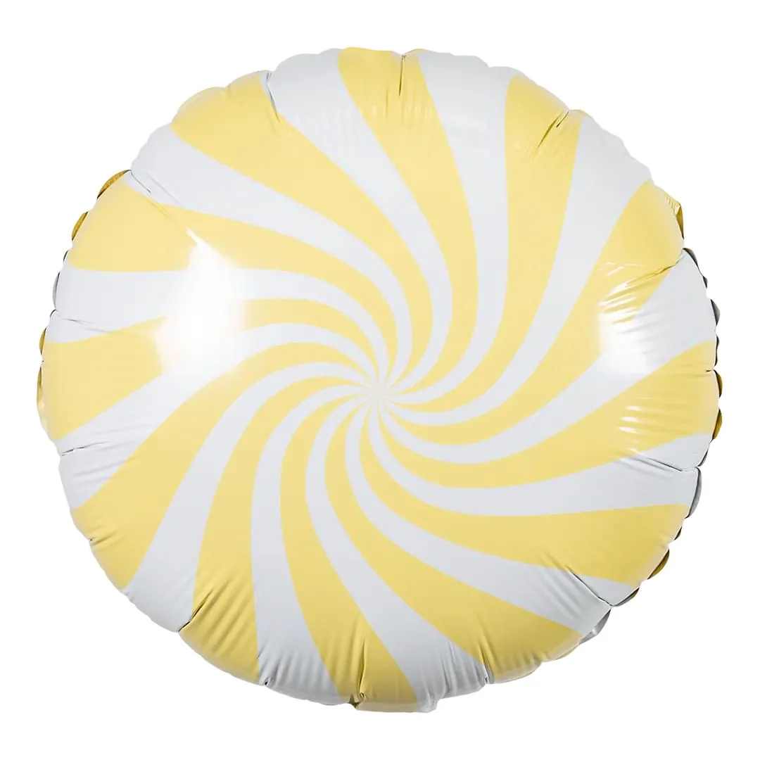 Candy Swirl - Light Yellow 18" Circle party deco