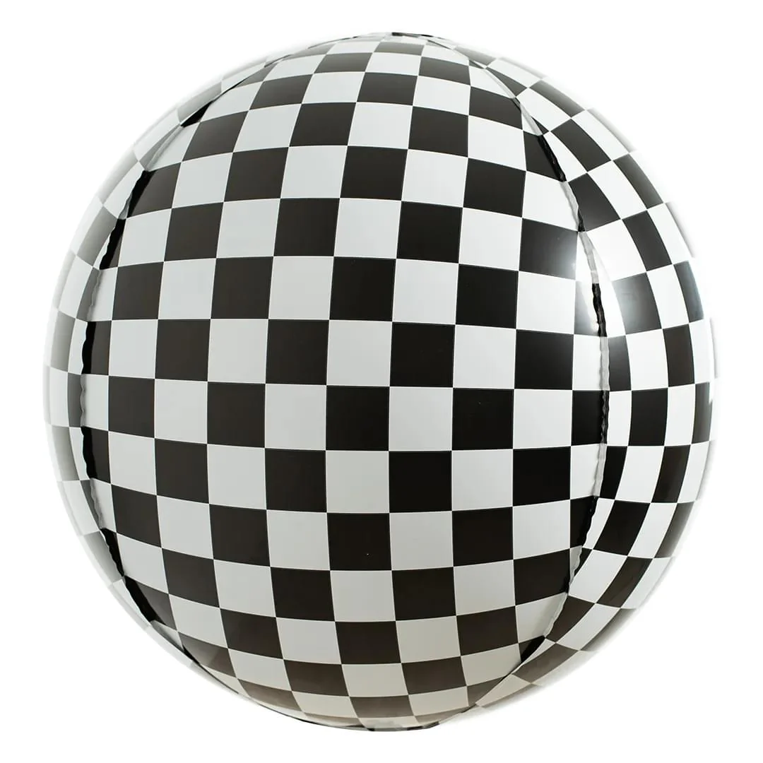 Chequered orbz Black & white 15" Orb (check flag)